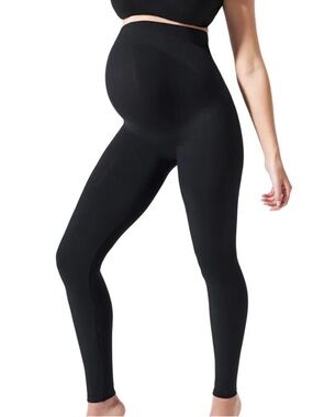 BLANQI Everyday Maternity Leggings Size Large Black Over Belly Support Knit